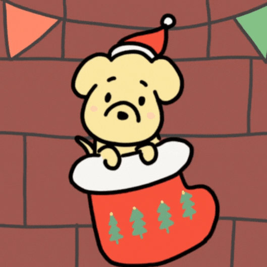 Merry Christmas Puppy gif-Card