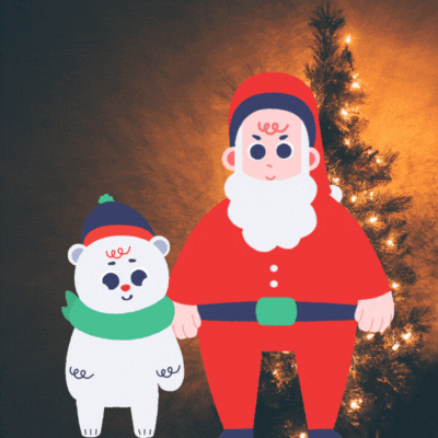 Santa and Polar Bear Christmas gif-card