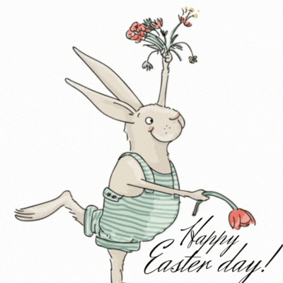 Happy Easter Bunny gif-Card