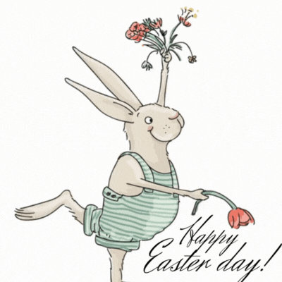 Happy Easter Bunny gif-Card