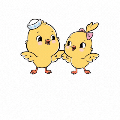 Happy Easter Day Chicks gif-Card