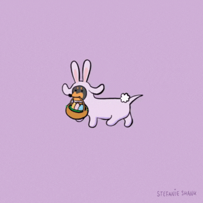 Happy Easter from a Bunny Dog gif card!