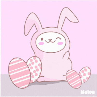 Pink Easter Bunny gif-Card