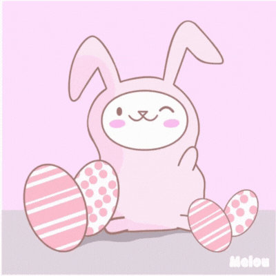 Pink Easter Bunny gif-Card