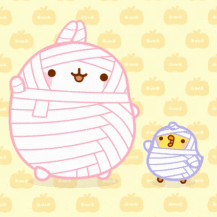 Adorable Mummy Buddies Halloween gif-card