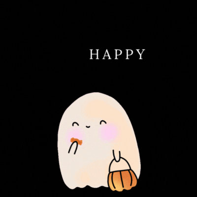 Cute Ghost Halloween Gif-Card - Free Animated GIF no sign up