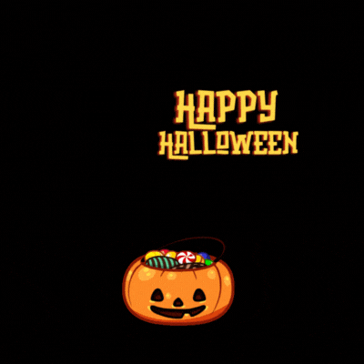 Cute Happy Halloween Cat Gif-Card