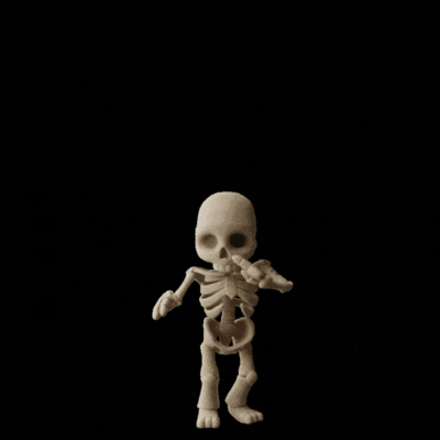 Funny Skeleton Halloween gif-Card