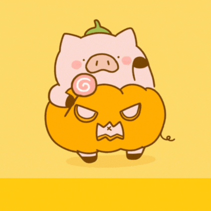 Happy Halloween Piggy Pumpkin gif card!