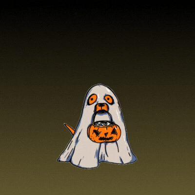 Spooky Doggy Ghost gif-Card