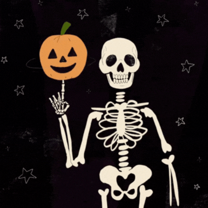 Spooky Skeleton Trick or Treat GIF