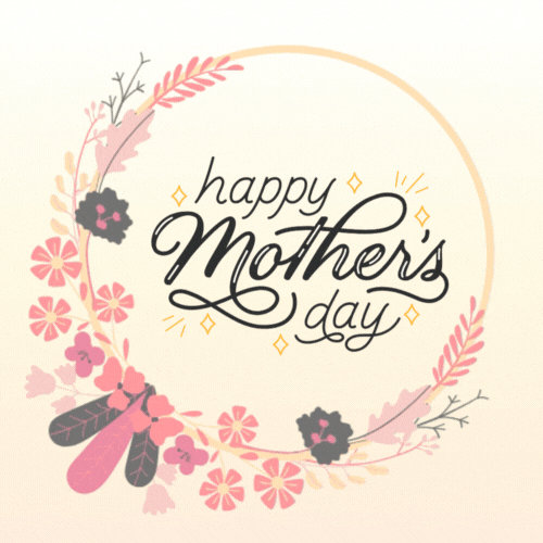 Happy Mothers Day Floral Wreath gif-Card