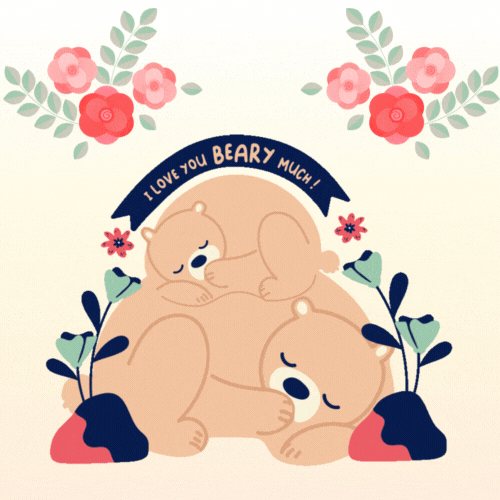 Sweet Sleeping Bears Mother\'s Day gif Card
