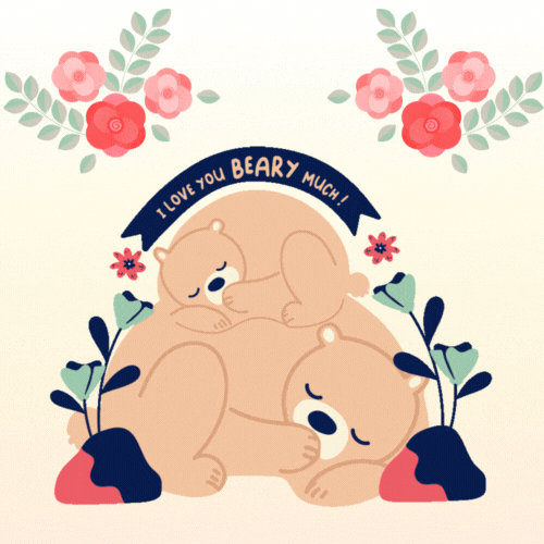 Sweet Sleeping Bears Mothers Day gif Card