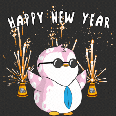 Cute Penguin New Year\'s Day Gif-Card