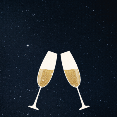 Happy New Year Toast gif-Card