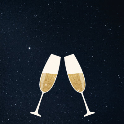 Happy New Year Toast gif-Card