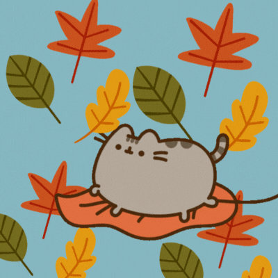Adorable Autumn Pusheen Gif Card - Free Animated GIF no sign up