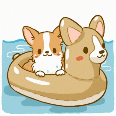Adorable Corgi Summer Gif Card