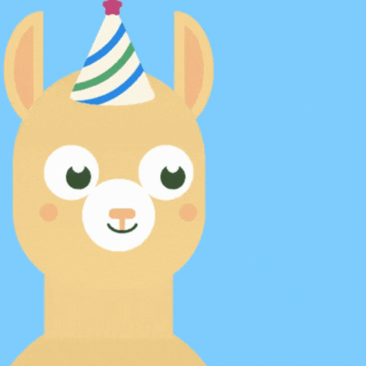 Happy Birthday Llama Gif-card!