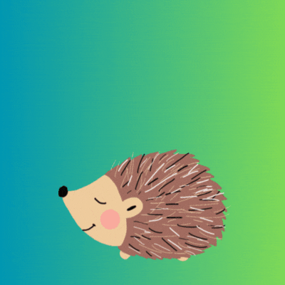 Hedgehog Hello Autumn Gif-Card