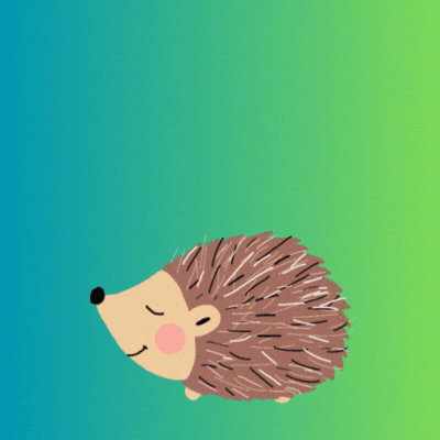 Hedgehog Hello Autumn Gif-Card - Free Animated GIF no sign up