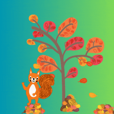 Hello Fall gif-Card