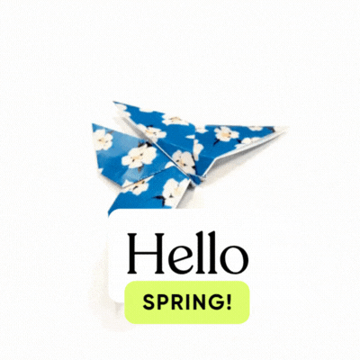 Hello Spring Origami gif-Card