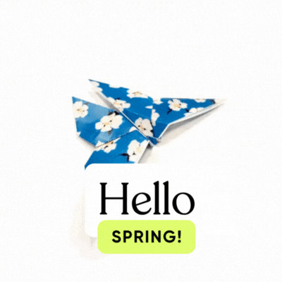 Hello Spring Origami gif-Card - Free Animated GIF no sign up