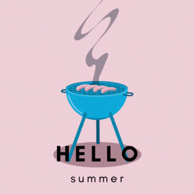 Hello Summer BBQ gif-Card - Free Animated GIF no sign up