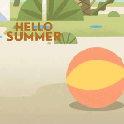 Hello Summer Beach Ball gif-Card