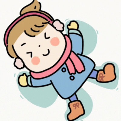 Hello Winter! Cute Snow Angel Gif-card - Free Animated GIF no sign up