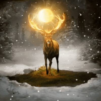 Majestic Winter Deer gif