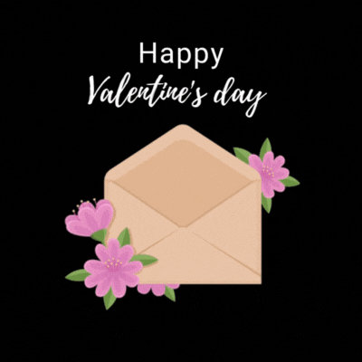 Floral Valentines Day Envelope GIF CARD