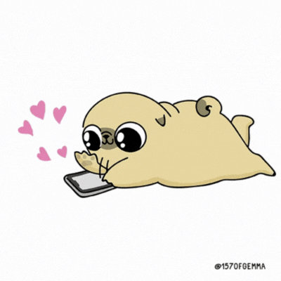 Pug Love Valentines Day gif-Card