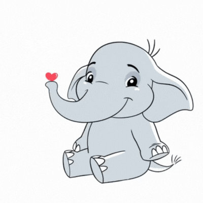 Sweet Valentines Elephant gif-Card