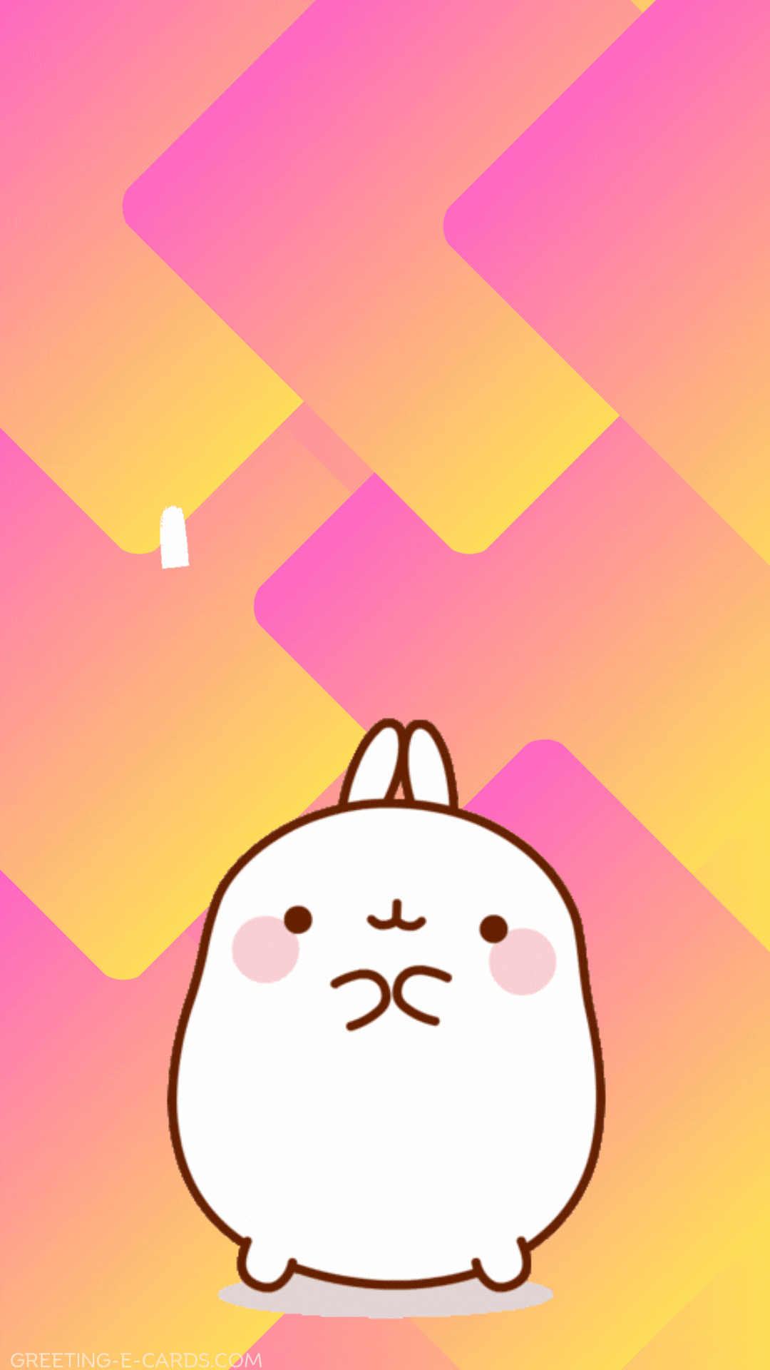 Cute Bunny Hello Moving Phone Wallpaper