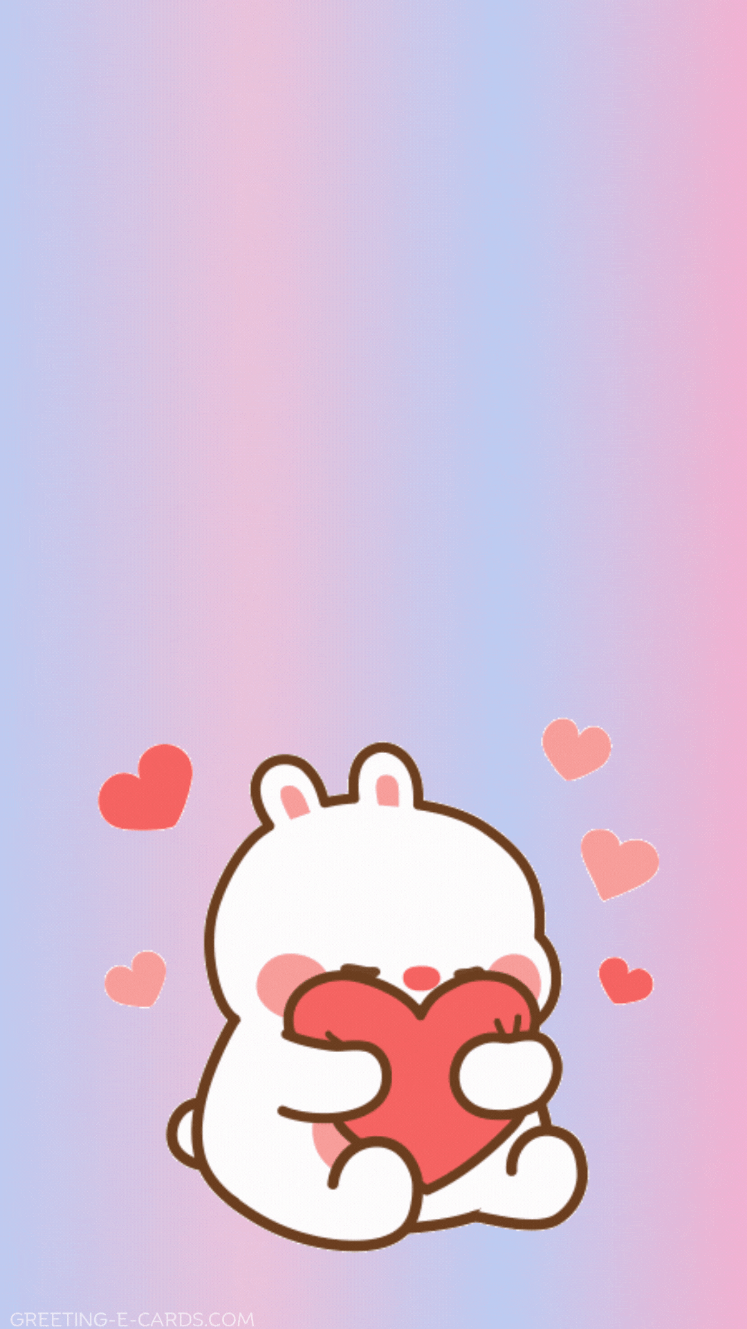 Hey Love! Cute Bunny Moving Phone Wallpaper