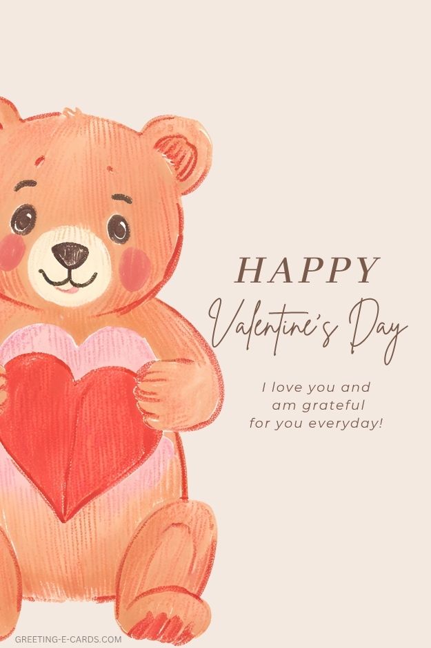 Cute Teddy Bear Valentine's Day E-Card