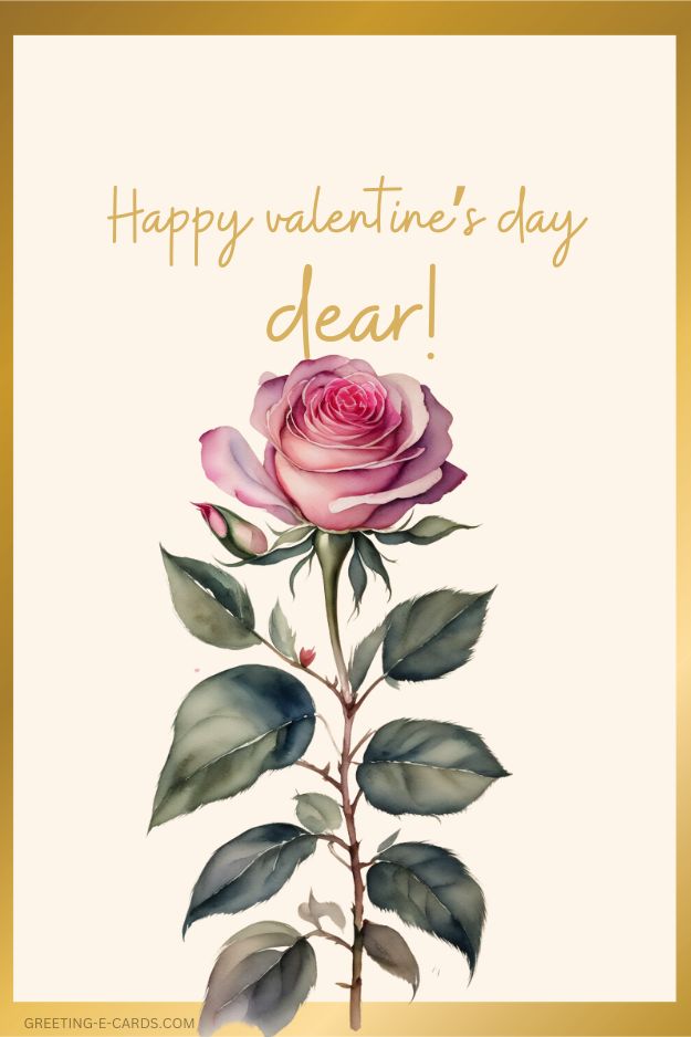 Elegant Rose Valentine's Day E-Card