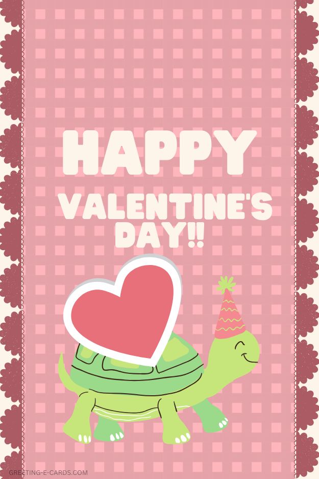 Happy Valentine's Day Turtle E-Card