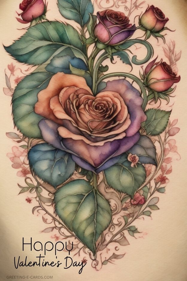 Heartfelt Roses Valentine's Day Phone Wallpaper