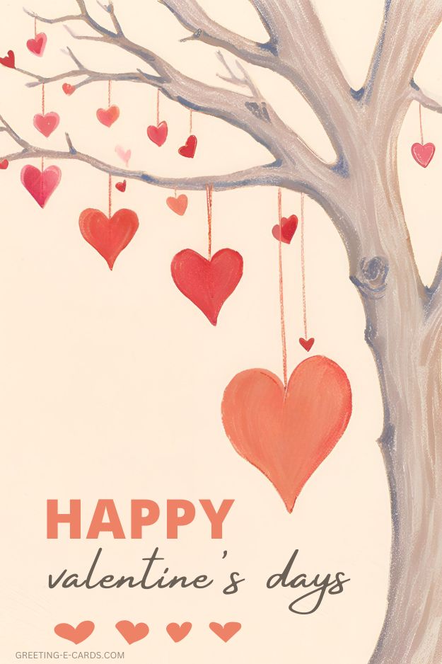 Hearts on a Tree Valentine's Day Phone Wallpaper