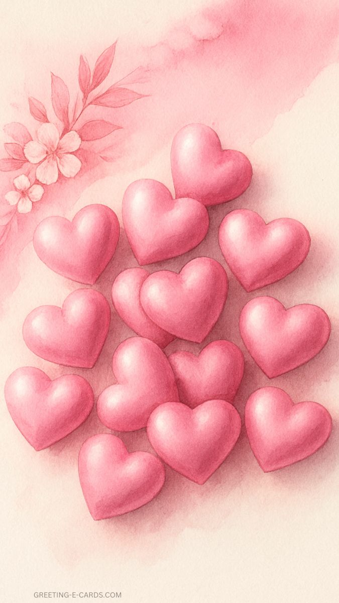 Pink Hearts Valentine's Day Phone Wallpaper