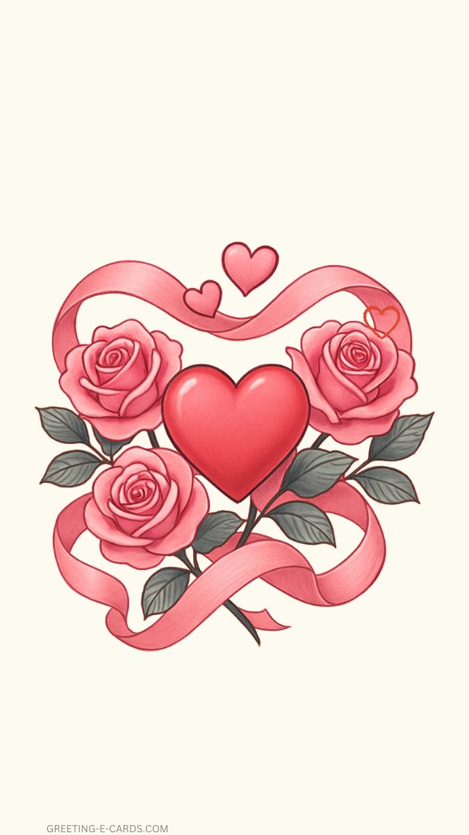 Pink Roses Valentine's Day Phone Wallpaper