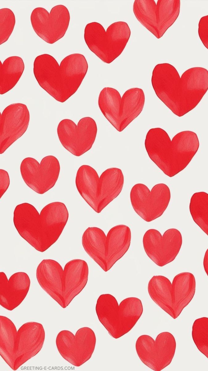 Red Hearts Valentine's Day Phone Wallpaper
