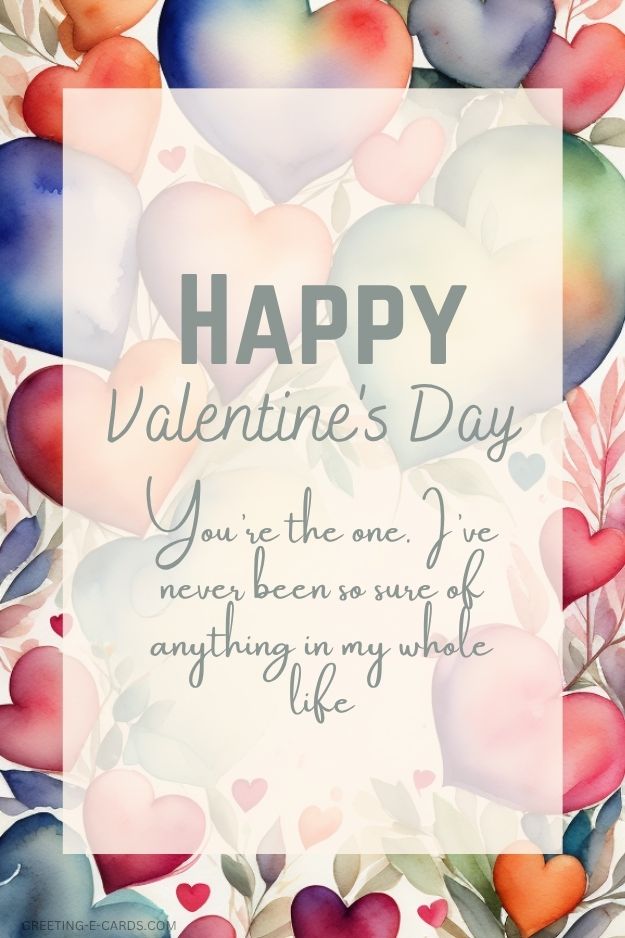 Watercolor Hearts Valentine's Day Phone Wallpaper