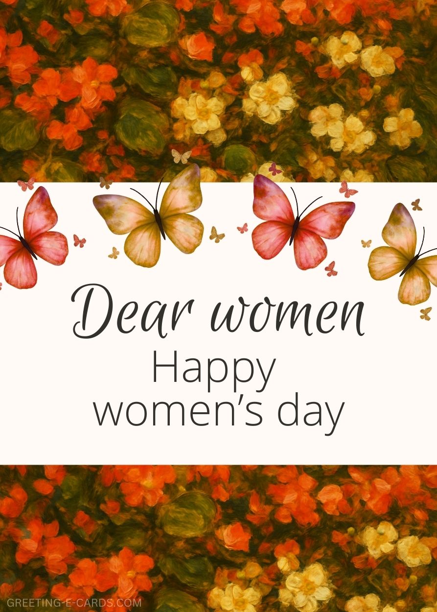 Butterfly Women's Day E-Card - Free E-card no sign up