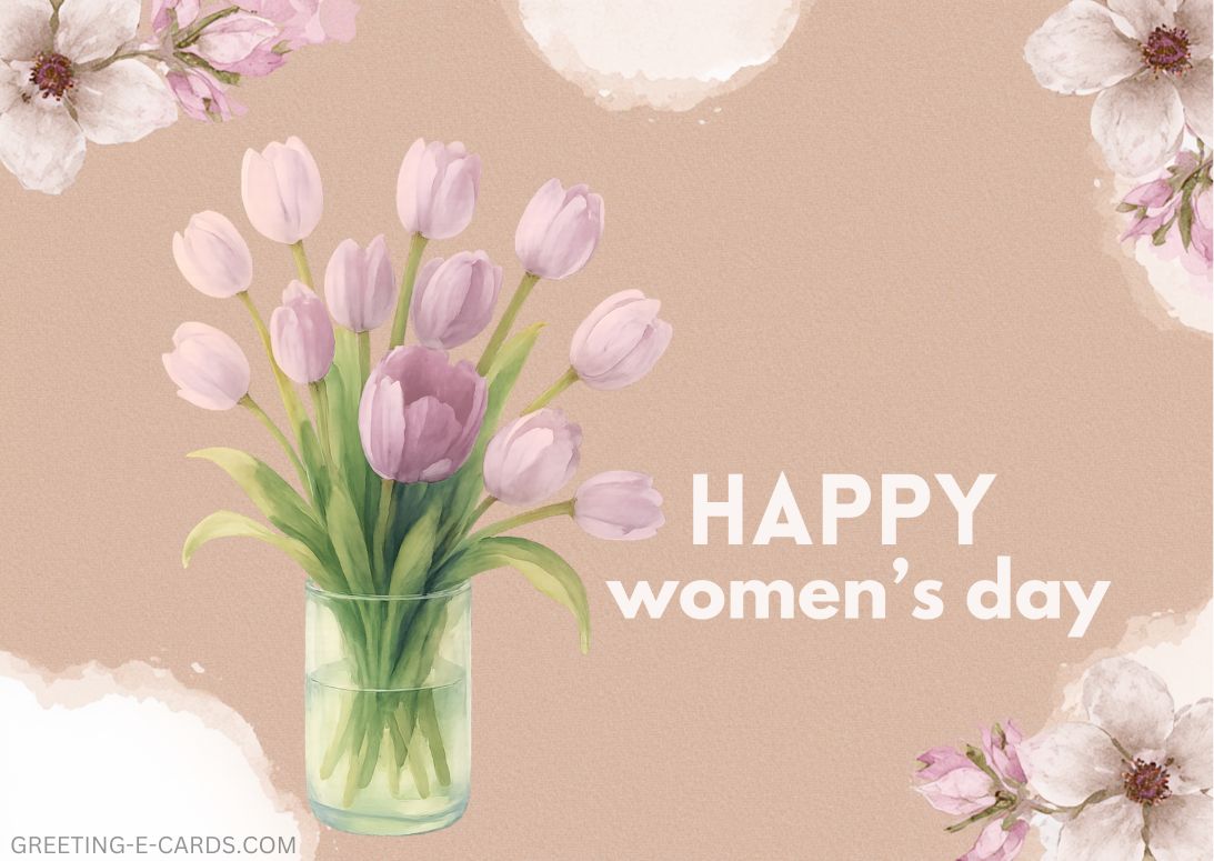 Floral Women's Day E-Card - Free E-card no sign up