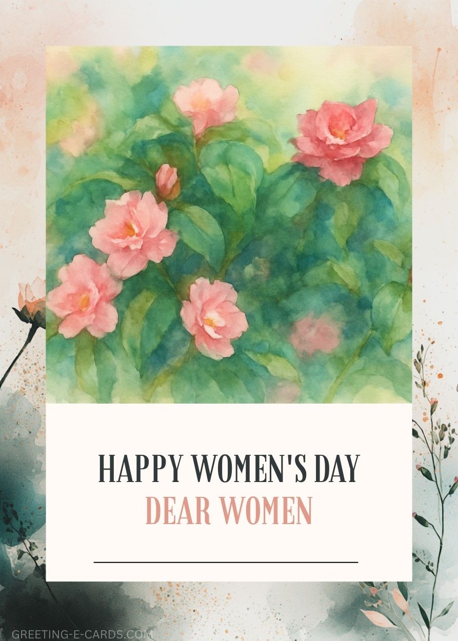 Floral Women's Day E-Card - Free E-card no sign up